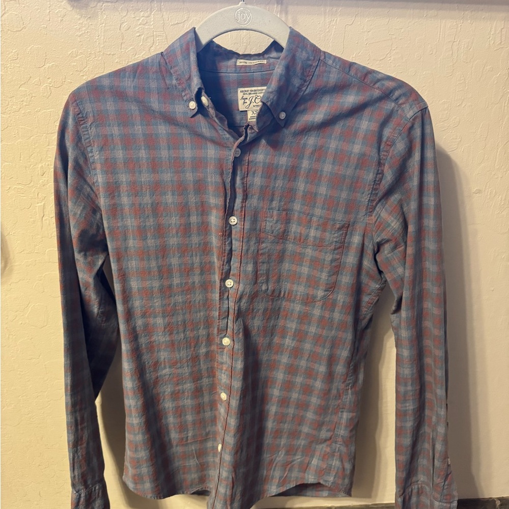 J. Crew Blue and Red Plaid Casual Shirt